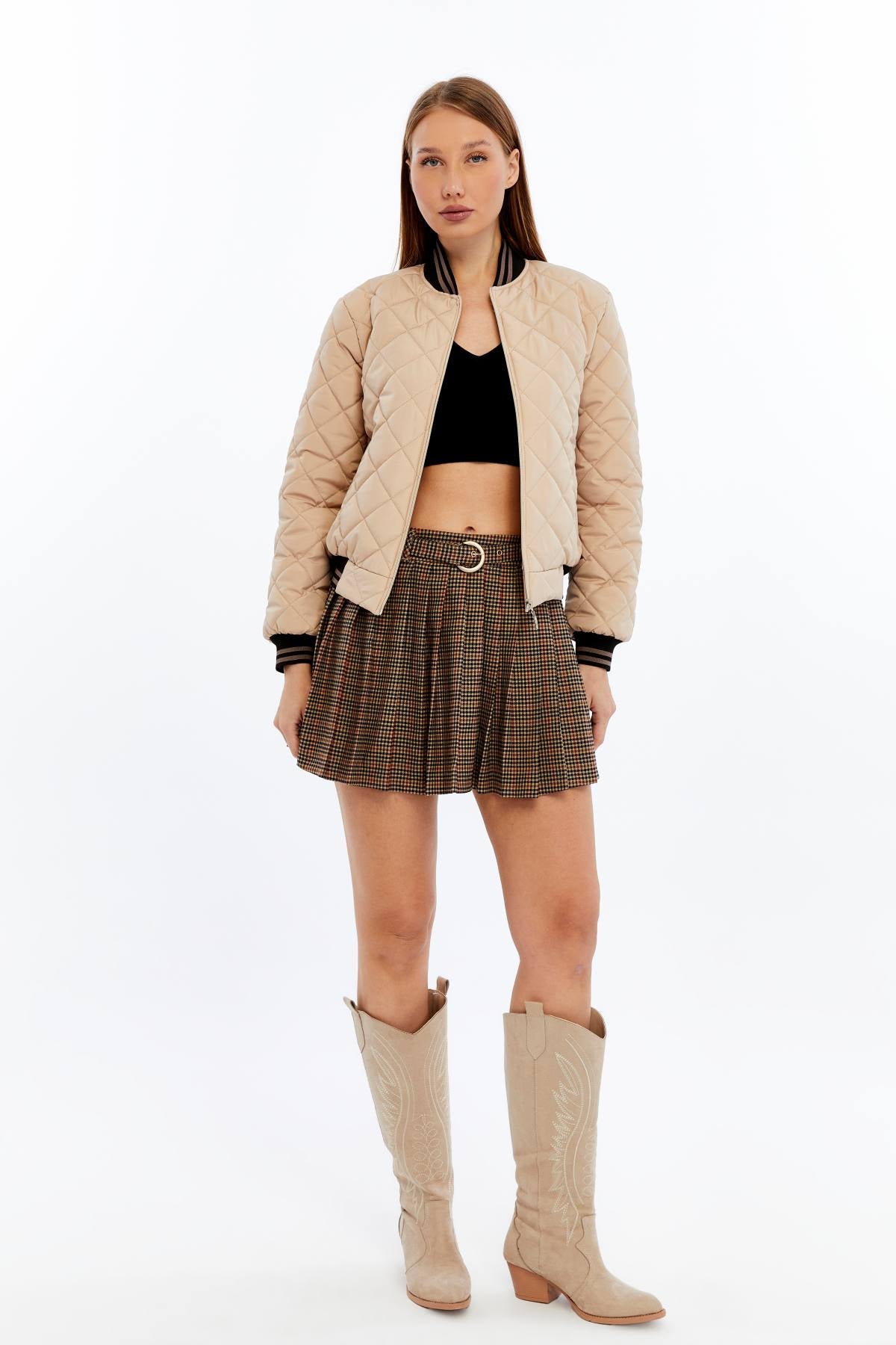 Kapitone Bomber Ceket