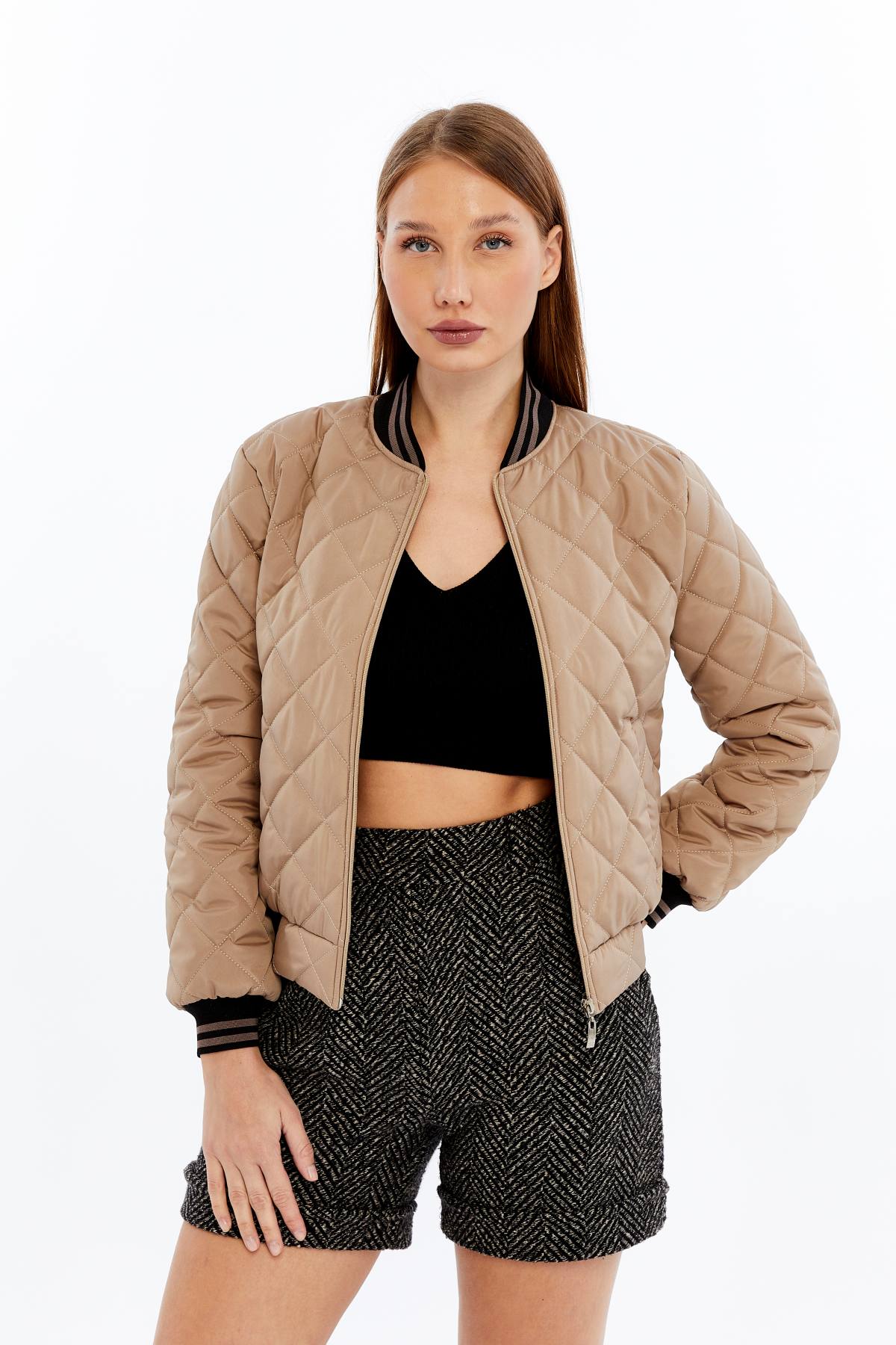 Kapitone Bomber Ceket