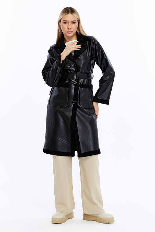 Kürklü Deri Uzun Kaban&Mont